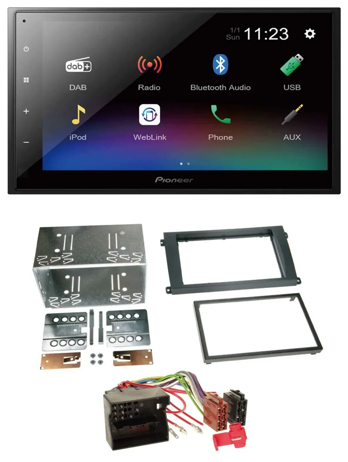 Автомагнитола Pioneer 2DIN, USB, Bluetooth, DAB, MP3 для Porsche Cayenne 2007–2010