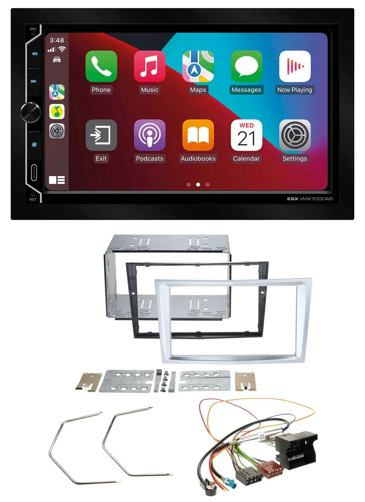 ESX 2DIN DAB USB MP3 Bluetooth Autoradio für Opel Astra H Zafira B Corsa D matt-