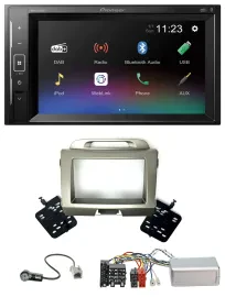 Pioneer DAB Lenkrad 2DIN Bluetooth USB Autoradio für Kia Sportage 3 2010-2015 si