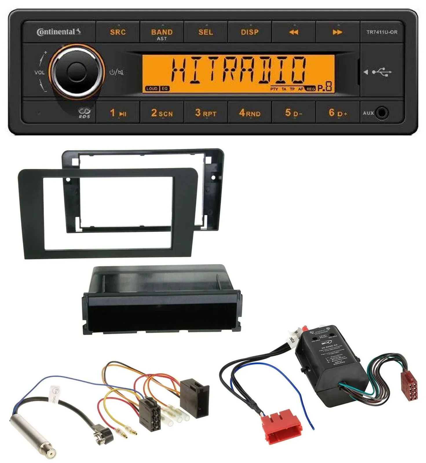 Continental 1DIN USB AUX MP3 Autoradio für Audi A3 8P 03-06 Symphony Bose Aktivs