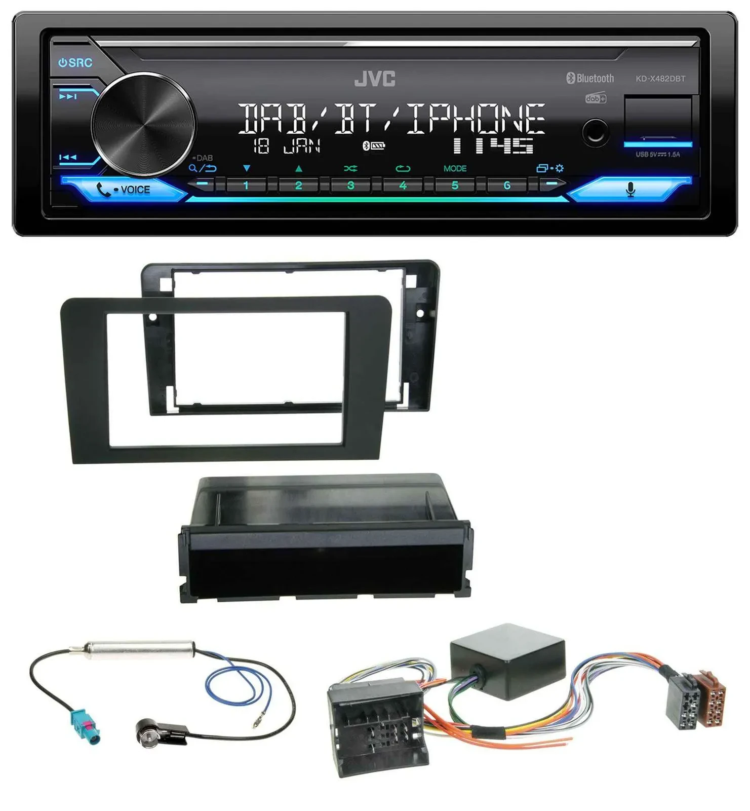 JVC Bluetooth DAB USB MP3 Autoradio für Audi A3 8P 06-12 Symphony Infinity Aktiv