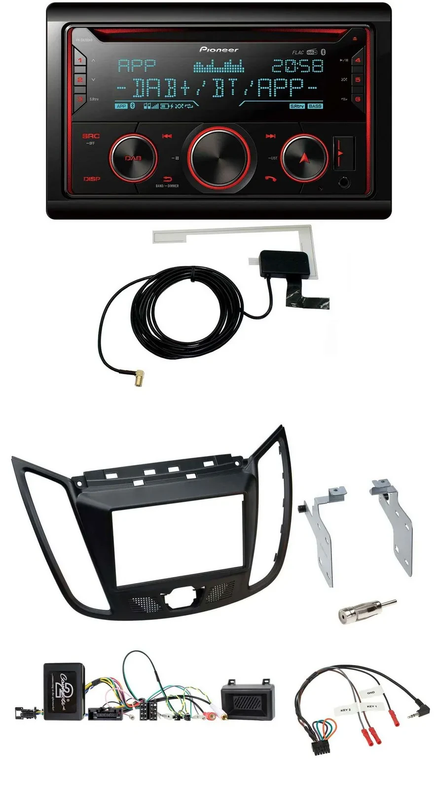 Pioneer 2DIN Lenkrad DAB USB CD Bluetooth Autoradio für Ford Kuga DM2 ab 2013