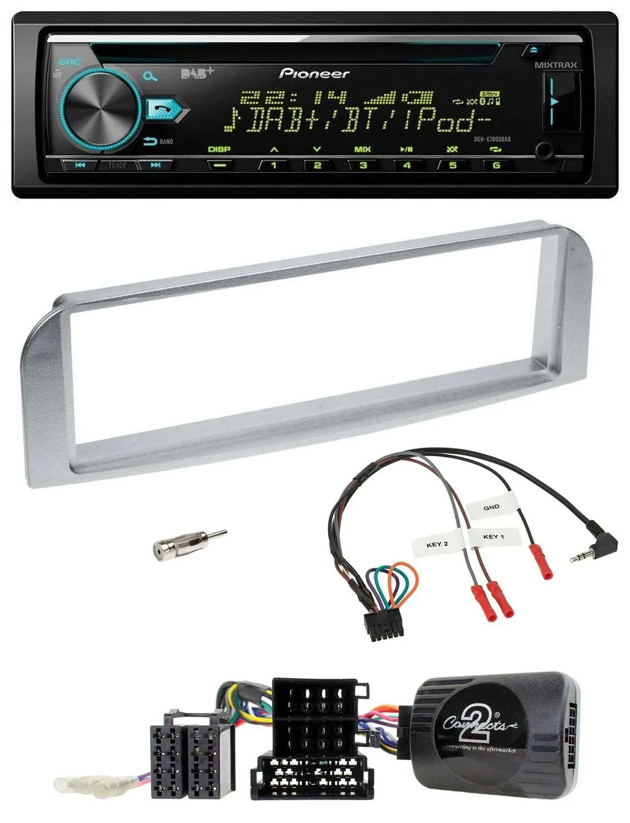 Pioneer DAB Lenkrad CD USB Bluetooth Autoradio für Alfa GT 147 2007-2010 silberg