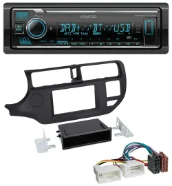 Автомагнитола Kenwood Bluetooth MP3 DAB USB для Kia Rio (UB 2011-2014) черная