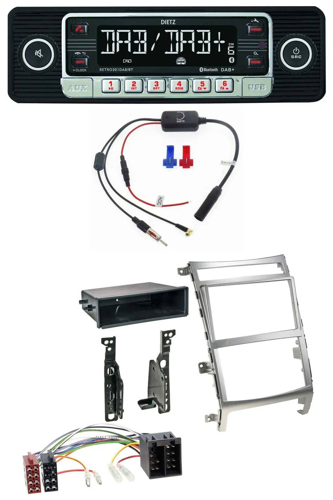 Dietz MP3 DAB Bluetooth USB Autoradio für Hyundai ix55 (2009-2012) silber