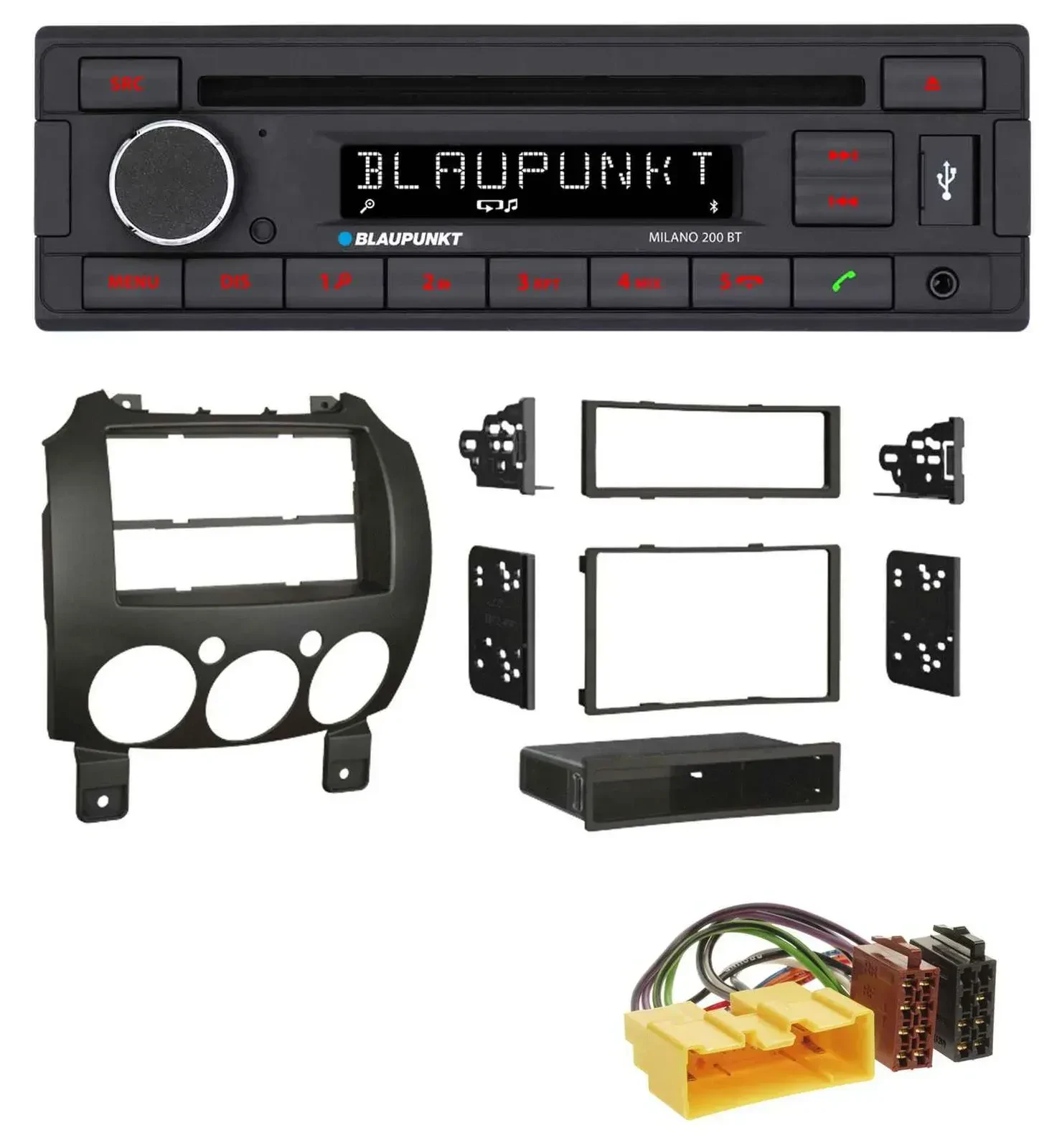 Blaupunkt MP3 USB CD Bluetooth AUX Autoradio für Mazda 2 (ab 2007)