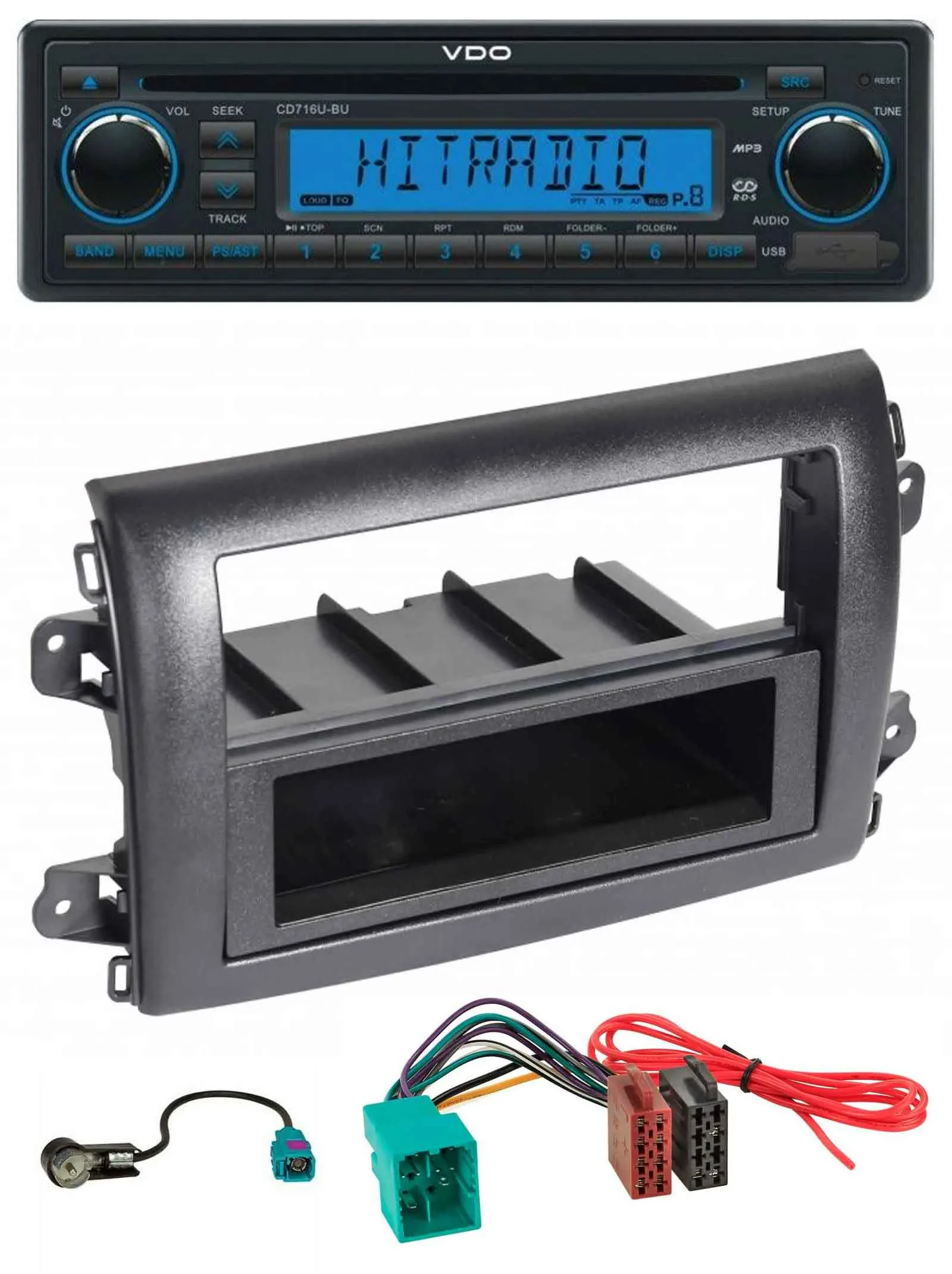 VDO AUX MP3 1DIN CD USB Autoradio für Fiat Ducato (Serie 8, ab 2021)