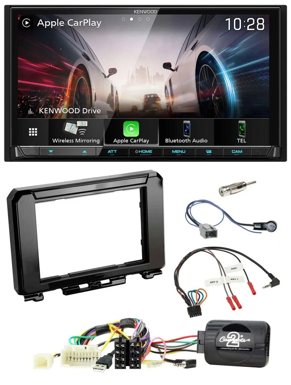 Kenwood Lenkrad 2DIN USB DAB Bluetooth Autoradio für Suzuki Jimmny GJ ab 2018