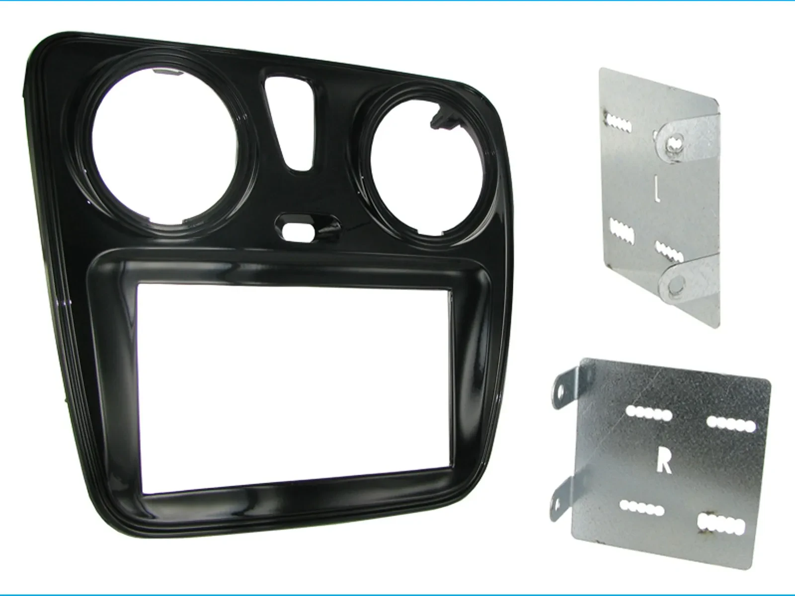 Radioblende Doppel DIN Autoradio für Dacia Dokker Lodgy 2012-2021 Klavierlack sc