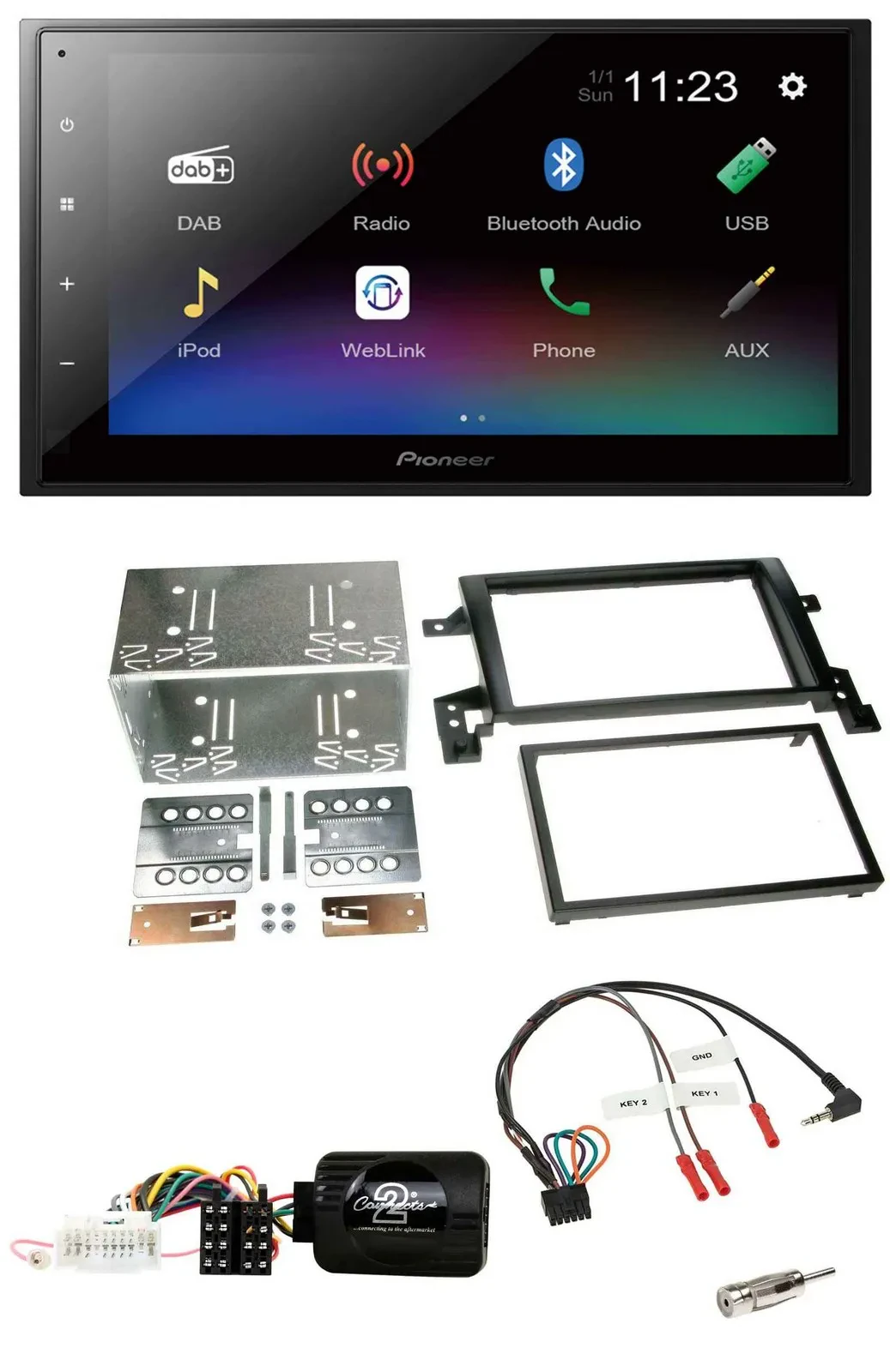 Автомагнитола для Suzuki Grand Vitara Pioneer 2 DIN, USB, Bluetooth, DAB (2005–2020)