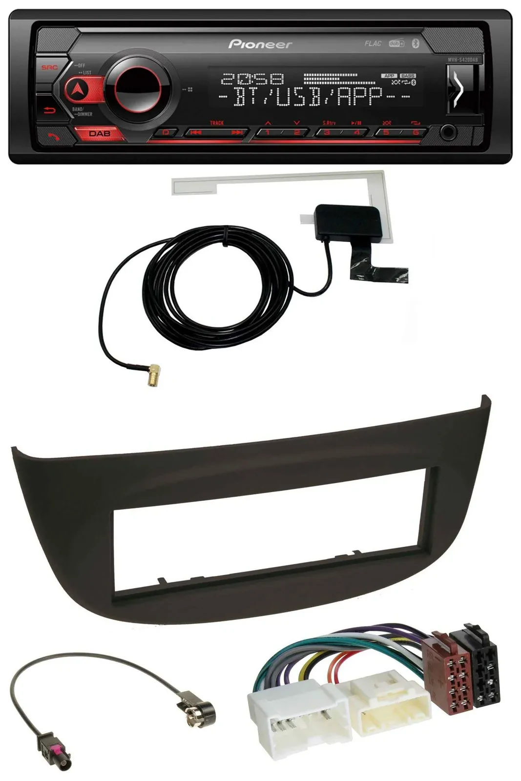 Pioneer DAB USB MP3 Bluetooth Autoradio für Renault Twingo ab 2012 schwarz