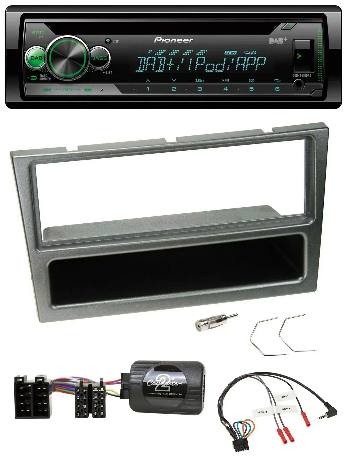 Автомагнитола Pioneer USB MP3 DAB CD для Opel Corsa C (2000–2004), алюминий
