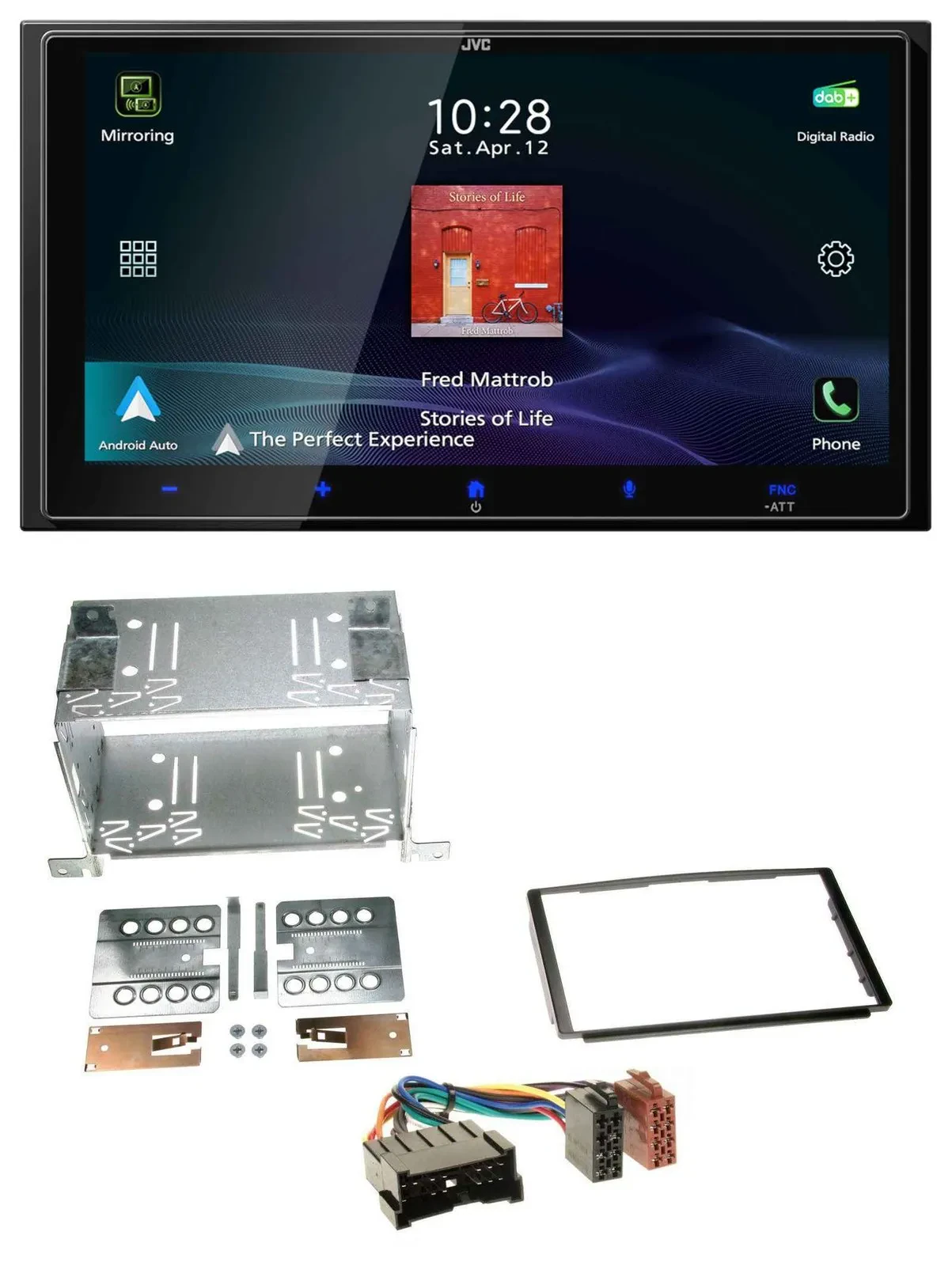 Автомагнитола для Hyundai Santa Fe SM (2004–2006) JVC 2-DIN USB Bluetooth DAB MP3