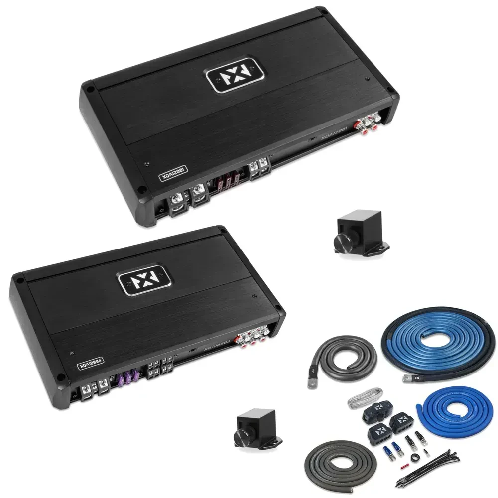 Усилитель мощности NVX 2AMP_KIT 4-канальный + моно, с комплектом установки (набор)