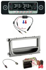 Dietz MP3 DAB Bluetooth USB Autoradio für Ford Mondeo S-Max 07-14 silber Ablagef