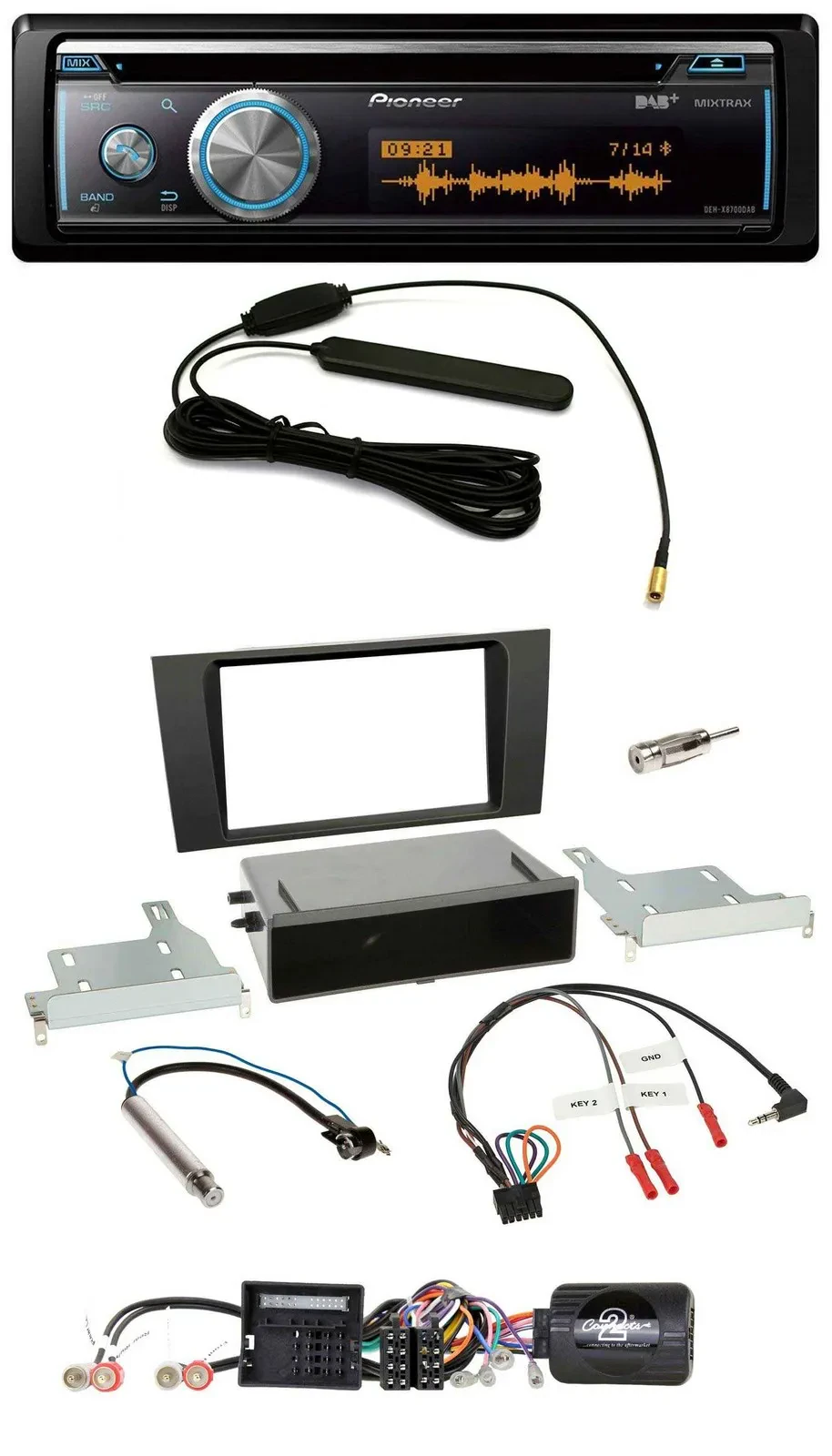 Pioneer CD USB Bluetooth DAB Lenkrad Autoradio für Audi A4 (2000-2001)