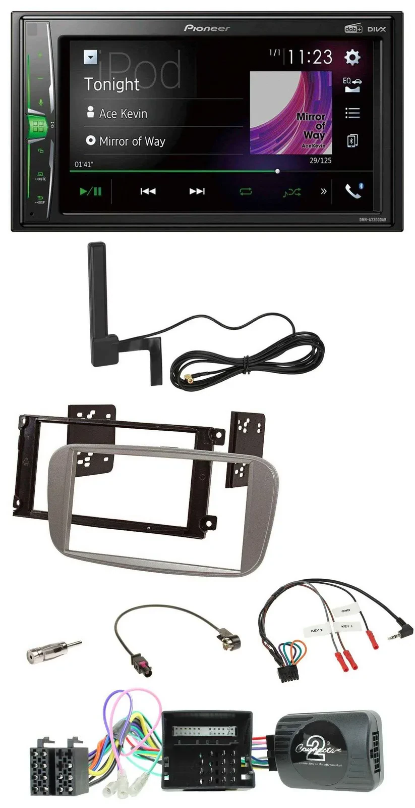 Pioneer MP3 DAB Lenkrad 2DIN Bluetooth Autoradio für Ford Mondeo S-Max 2007-14 C