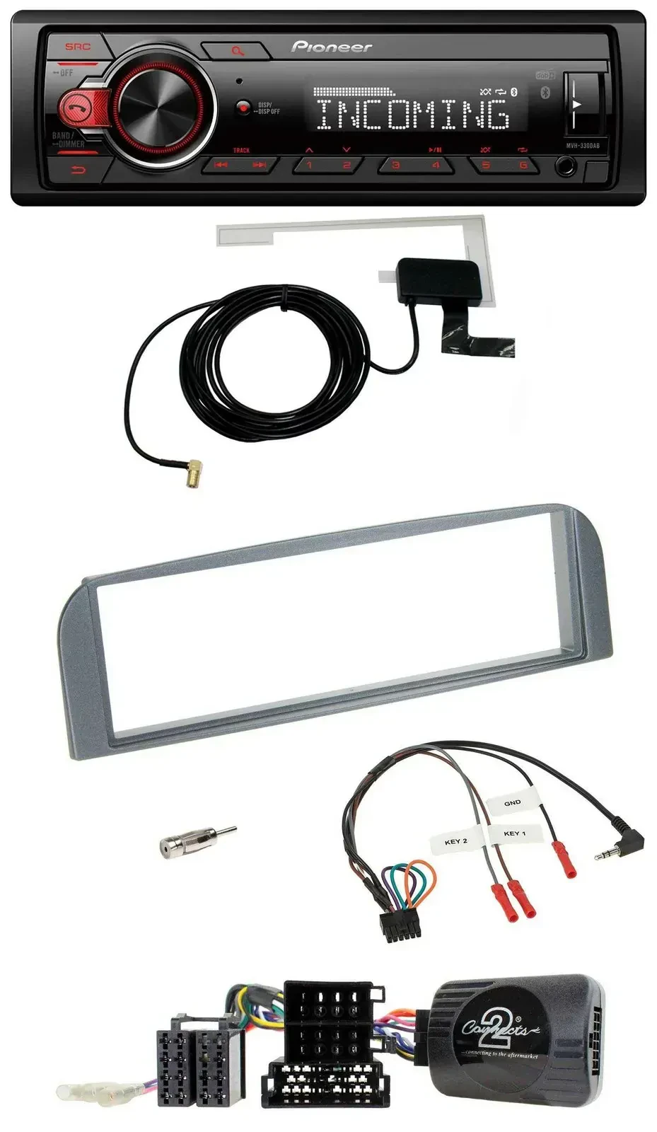 Автомагнитола Pioneer DAB, Bluetooth, USB для Alfa Romeo 147/GT (2007–2010) антрацит