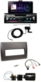 Автомагнитола для Fiat Stilo (2001–2007) Pioneer DAB, Bluetooth, USB, поддержка кнопок на руле, черный