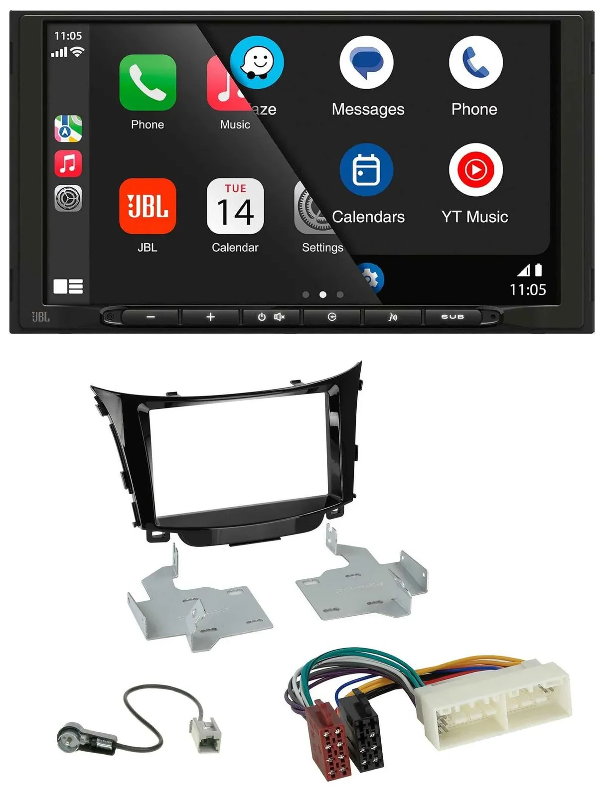 JBL USB 2DIN MP3 Bluetooth AUX Autoradio für Hyundai I30 (ab 2017)