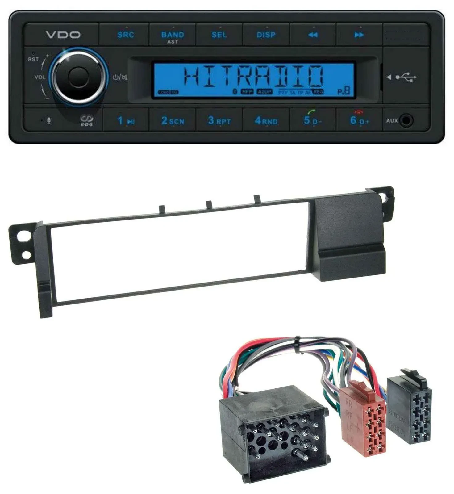VDO AUX Bluetooth USB MP3 Autoradio für BMW 3er E46 (Rundpin, ab 1998)