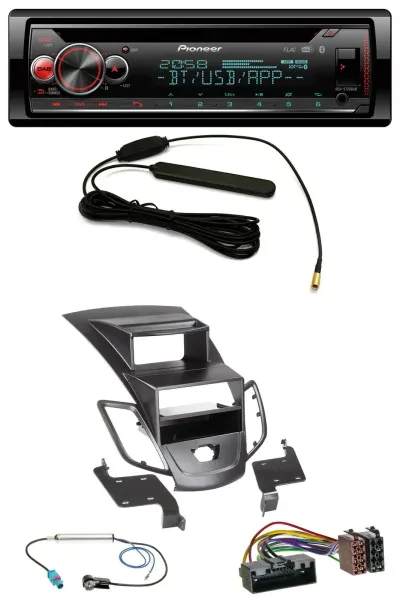 Pioneer USB DAB MP3 Bluetooth CD Autoradio für Ford Fiesta 10-17 Display schwarz