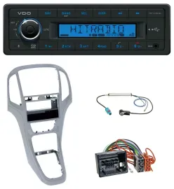 VDO Bluetooth AUX USB MP3 Autoradio für Opel Astra J ab 2009 Platin silber