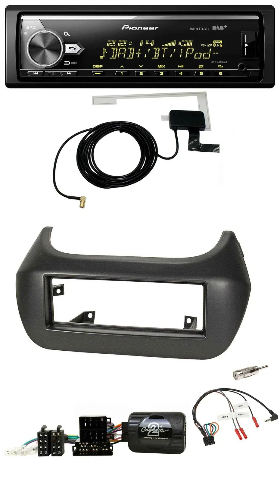 Pioneer Bluetooth DAB USB Lenkrad Autoradio für Fiat Fiorino Citroen Nemo Peugeo