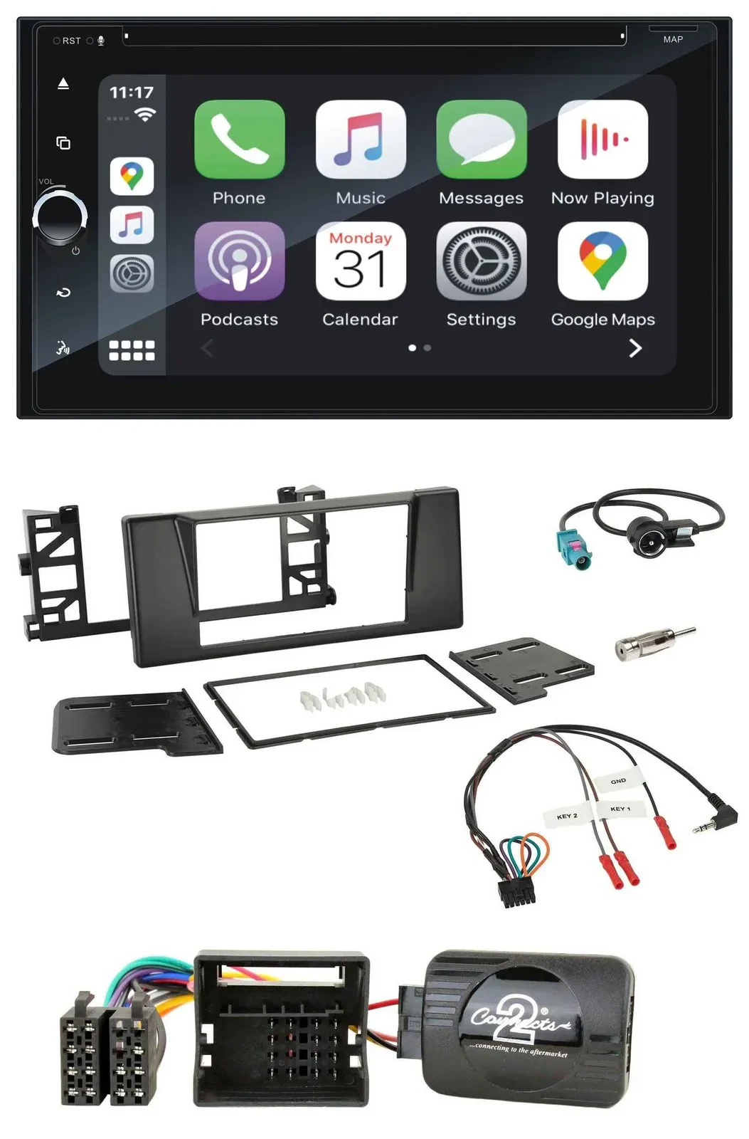 Blaupunkt 2DIN Bluetooth DAB USB DVD Lenkrad Autoradio für BMW 5er E39 01-04 Akt