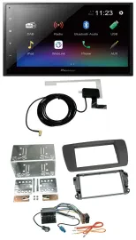 Автомагнитола для Seat Ibiza (с 2008) Pioneer 2-DIN DAB MP3 Bluetooth USB, серый