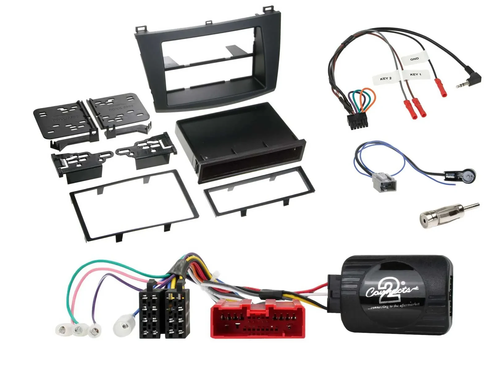 Einbauset Lenkradadapter DIN Autoradio für Mazda 3 2009-2013 analog