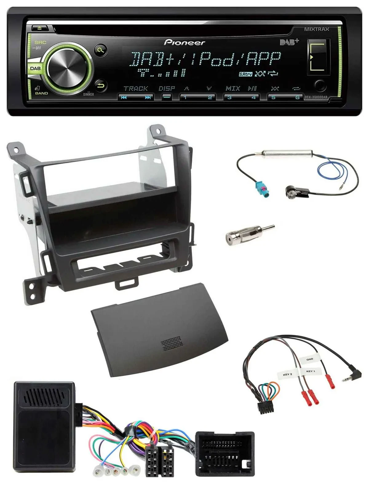 Pioneer DAB USB MP3 Lenkrad CD Autoradio für Opel Tourer Zafira ab 2013 jet blac