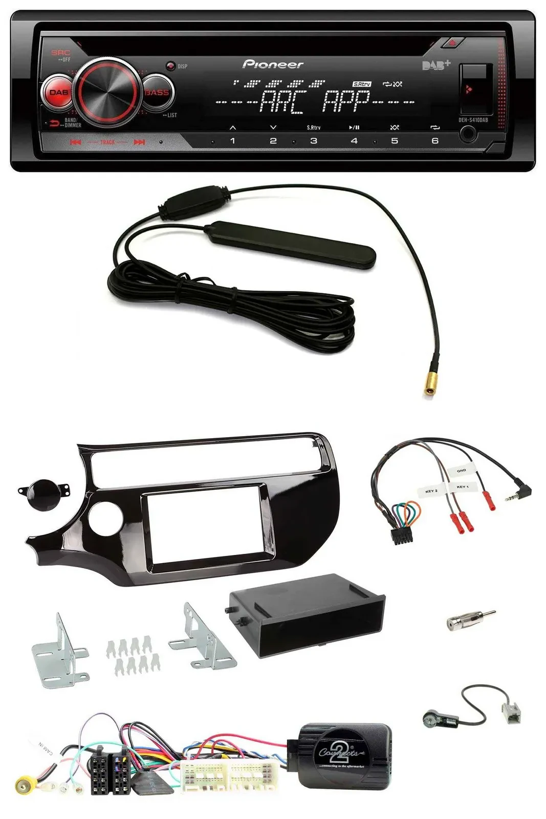 Pioneer CD USB Lenkrad DAB MP3 Autoradio für Kia Rio UB Facelift 2017-2023 piano