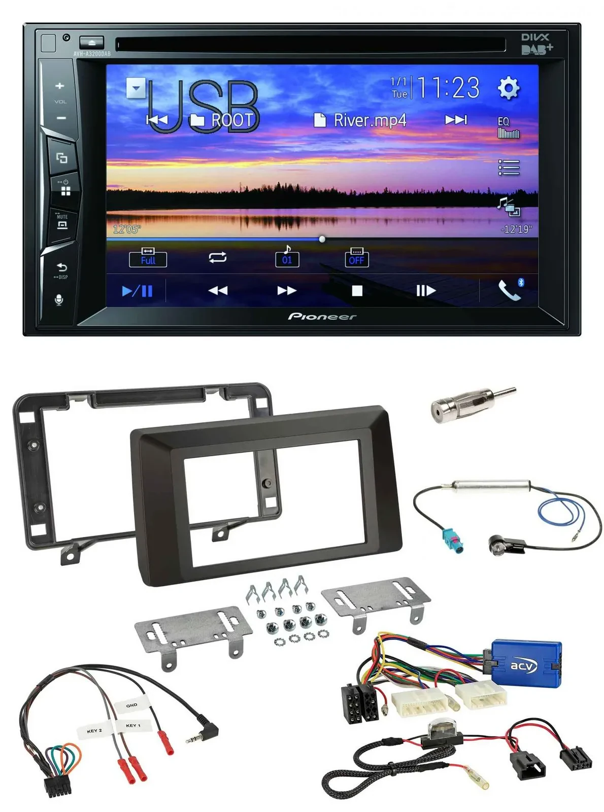 Pioneer Bluetooth 2DIN USB DVD DAB Lenkrad Autoradio für Dacia Duster ab 2021