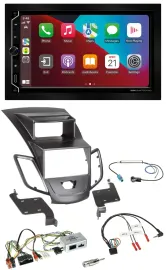 ESX 2DIN DAB USB Lenkrad Bluetooth Autoradio für Ford Fiesta 10-13 Display schwa
