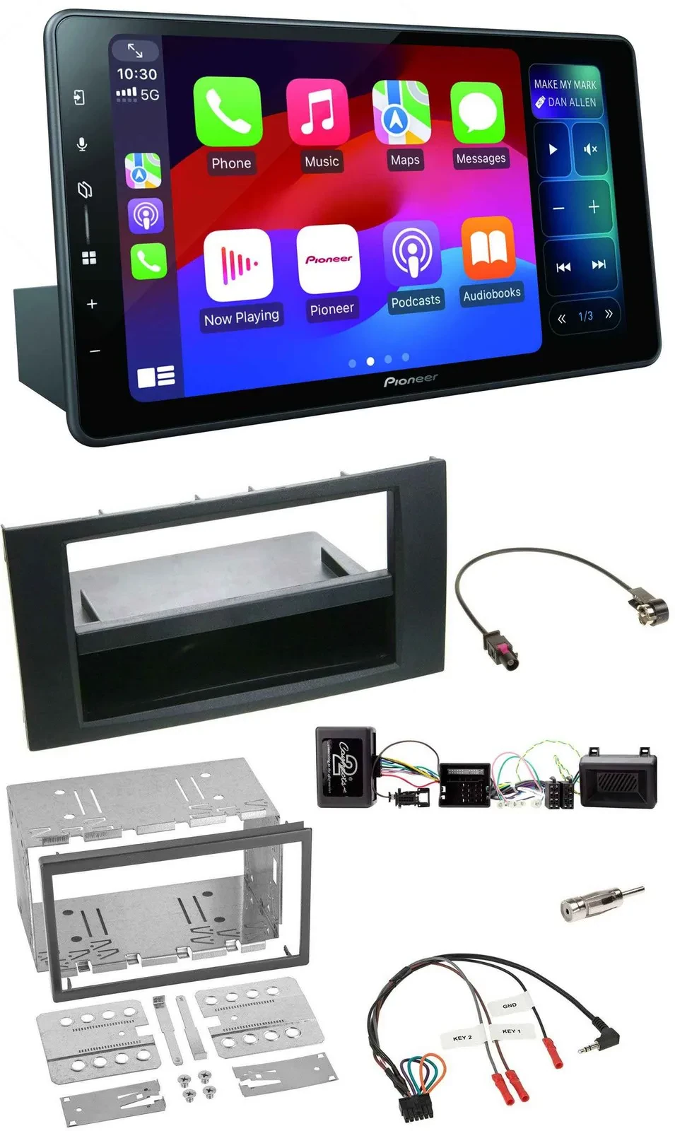 Pioneer Bluetooth DAB Lenkrad USB Autoradio für Ford Kuga 2008-2012 schwarz