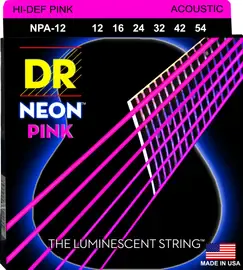Струны для акустической гитары DR Strings HI-DEF NEON DR NPA-12, 12 - 54
