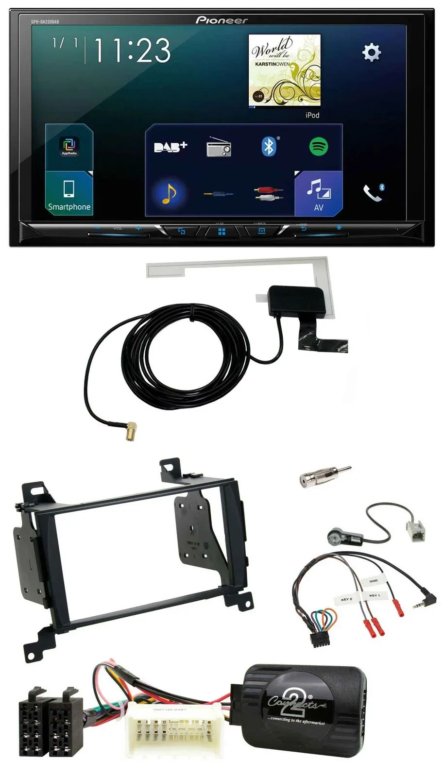 Pioneer 2DIN DAB USB Lenkrad Bluetooth Autoradio für Hyundai Santa Fe 07-12