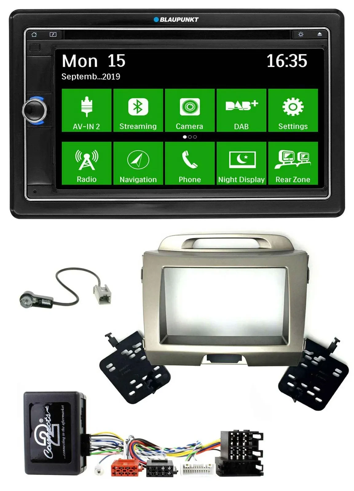 Blaupunkt Bluetooth 2DIN Lenkrad DAB USB TMC Navigation für Kia Sportage 3 Navi