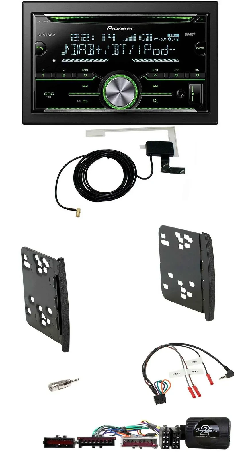 Автомагнитола Pioneer 2DIN CD USB Bluetooth DAB для Ford Focus/Galaxy/Mondeo