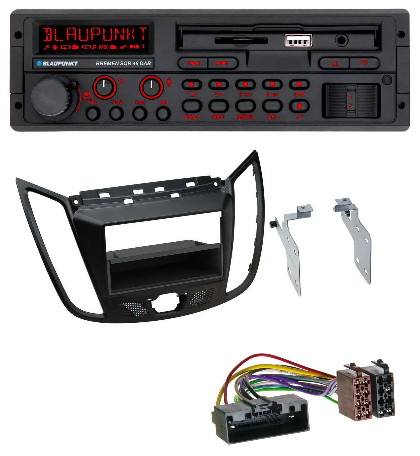 Blaupunkt SD MP3 USB Bluetooth DAB Autoradio für Ford C-Max Kuga matt schwarz