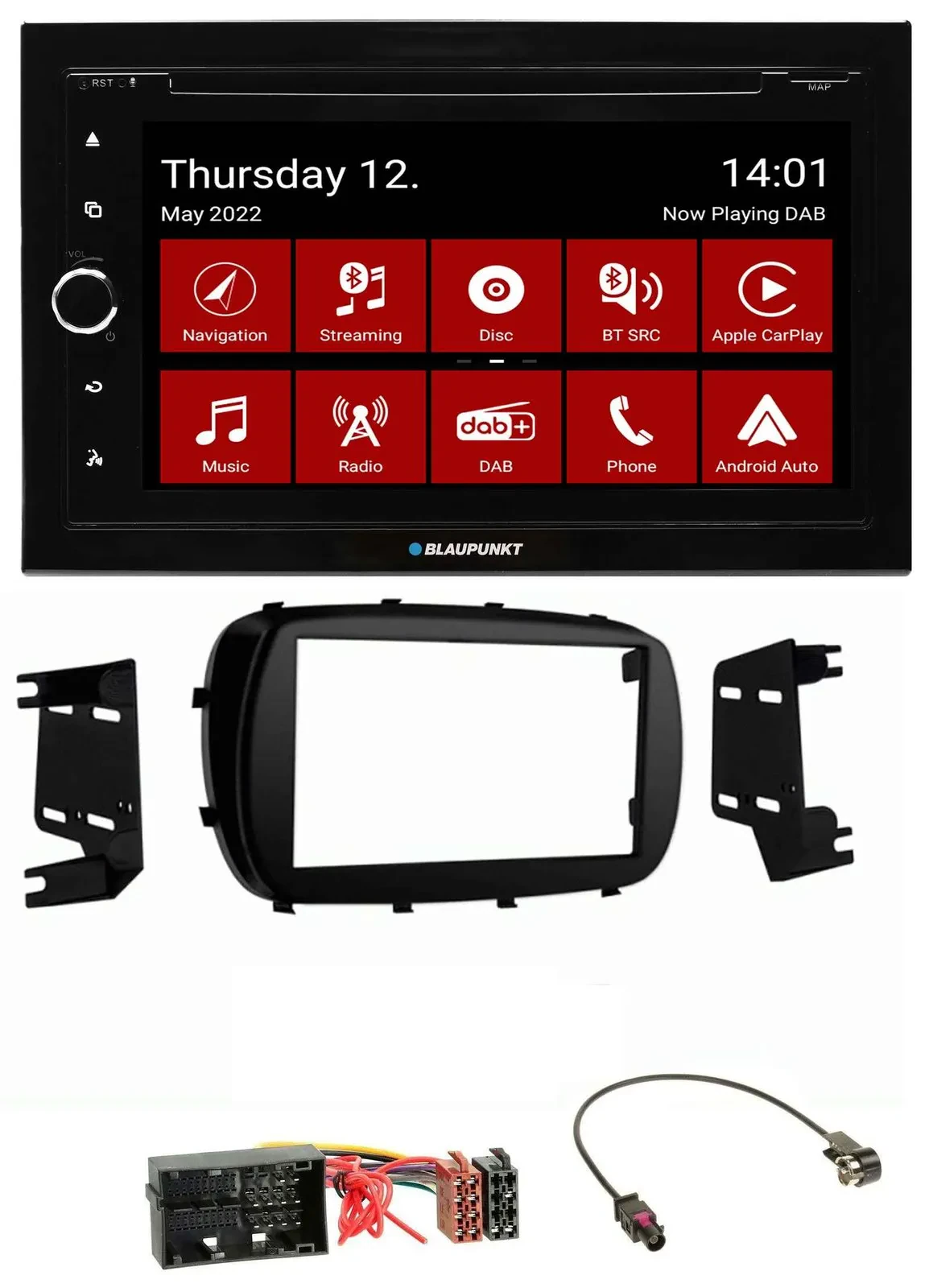 Blaupunkt MP3 DVD Bluetooth DAB 2DIN USB Autoradio für Fiat 500X (ab 2015)