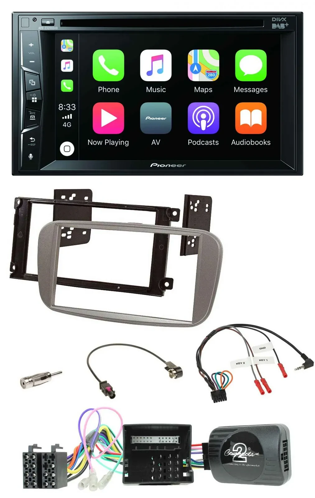 Pioneer Lenkrad USB DVD Bluetooth DAB 2DIN Autoradio für Ford C Max Galaxy Focus
