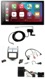 Автомагнитола Pioneer 2DIN, USB, Bluetooth, DAB, для Chevrolet Aveo (с 2011), тёмный