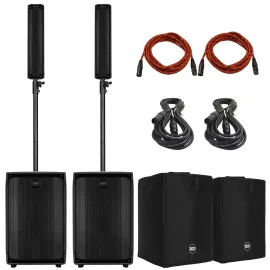 RCF Evox Jmix8 Active Powered 1400 Watt 2 Way Array Speaker Systems w Cases