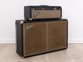 1965 Fender Bassman Black Panel Piggyback Vintage Tube Amp Head + 2x12 Cab AB165