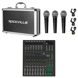Mackie ProFX12v3+ 12-Channel Enhanced Effects Mixer w/USB+(3) Mics ProFX12 v3+