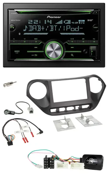 Pioneer Bluetooth Lenkrad DAB 2DIN USB CD Autoradio für Hyundai i10 ab 2014