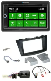 Blaupunkt Bluetooth 2DIN Lenkrad DAB USB TMC Navigation für Suzuki Swift ab 2011