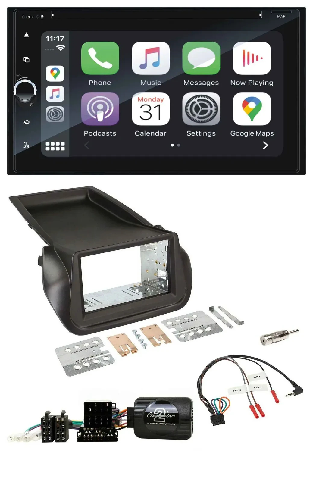 Blaupunkt 2DIN Bluetooth DAB USB DVD Lenkrad Autoradio für Citroen Nemo Fiat Fio